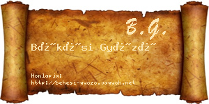 Békési Győző névjegykártya